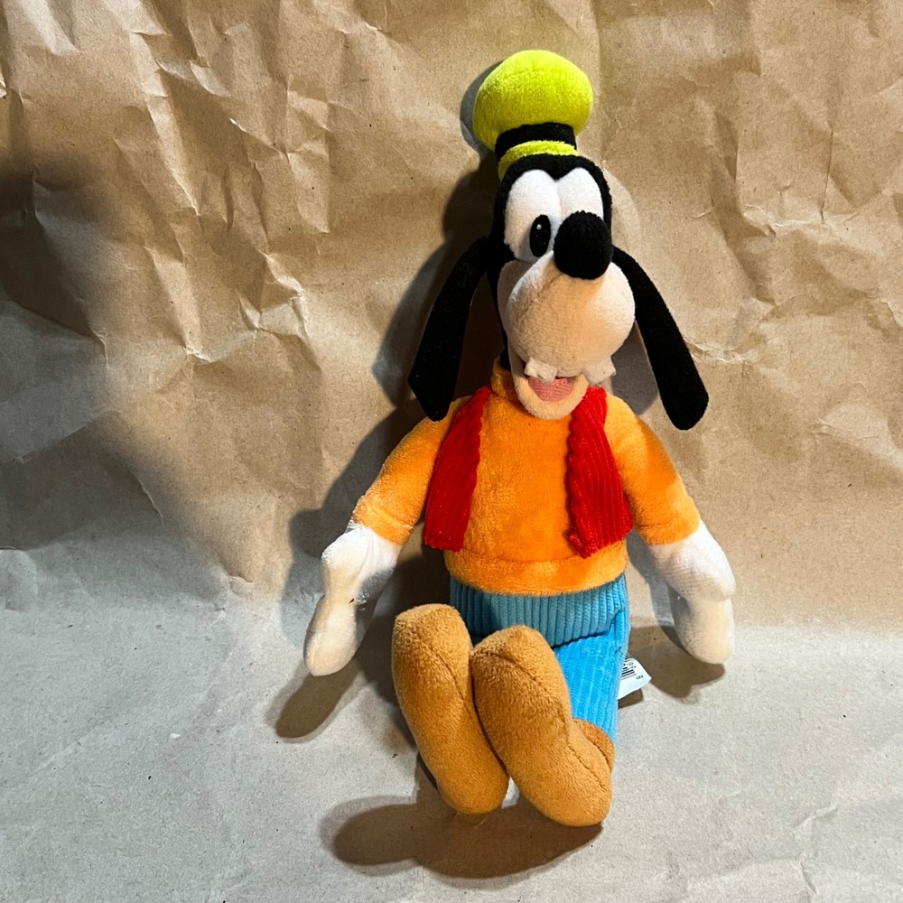Disney 9" Goofy Plush Toy Orange Blue Corduroy Pants‎ Disney Junior Just Play